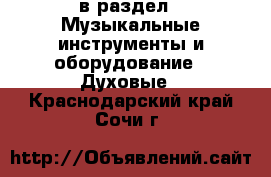 в раздел : Музыкальные инструменты и оборудование » Духовые . Краснодарский край,Сочи г.